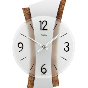 AMS Quarz-Wanduhr Remini, Holzstruktur