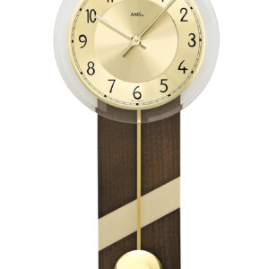 AMS Quarz-Pendelwanduhr Nussbaum