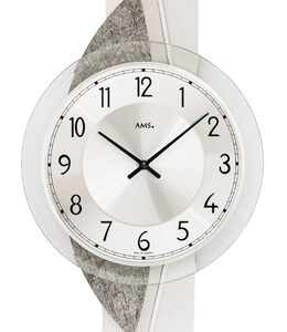 AMS Quarz-Wanduhr Naturstein/ Aluminium
