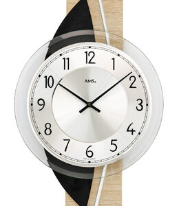 AMS Quarz-Wanduhr Sonoma/ Schiefer