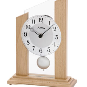 AMS Quarz-Pendeltischuhr Buche massiv
