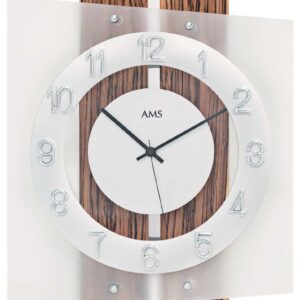 AMS Funk-Wanduhr Holz