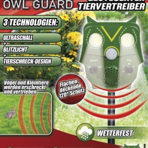 Garteneule Owl Guard - Bewegungsgesteuerter Tiervertreiber