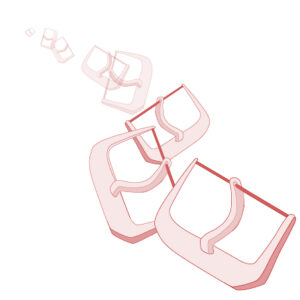 Schließen für Happel-Bänder rosé vergoldet, 8mm, 3 Stk.