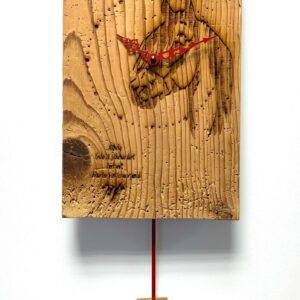 Altholz-Pendel-Wanduhr made in Germany Pferd