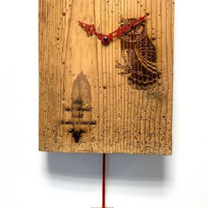 Altholz-Pendel-Wanduhr made in Germany Eule