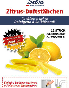 SELVA ZITRUS-DUFTSTÄBCHEN - für Abfluss & Siphon - reinigend & kalklösend