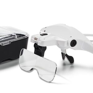 LED-Lupenbrille mit 5 Aufsätzen