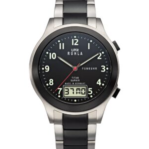 Uhren Manufaktur Ruhla - Funk-Armbanduhr - schwarz - Titanband - made in Germany