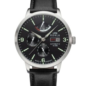 Uhren Manufaktur Ruhla - Automatik-Uhr mit Gangreserve - schwarz - made in Germany