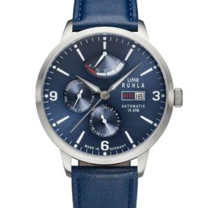 Uhren Manufaktur Ruhla - Automatik-Uhr mit Gangreserve - blau - made in Germany