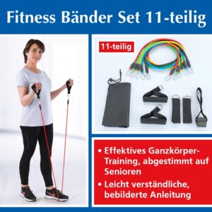 Fitness-Bänder-Set, 11-teilig - effektives Ganzkörper-Training speziell für Senior*innen