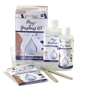 Poxy-Gießharz Set UV - dünnflüssig, wasserklar, lösungsmittelfrei, geruchsneutral und UV-beständig