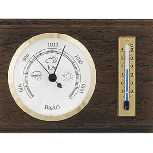 Baro- und Thermometer Nussbaum