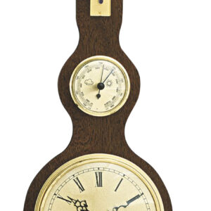 Quarz-Uhr mit Wetterstation Made in Germany, Nussbaum