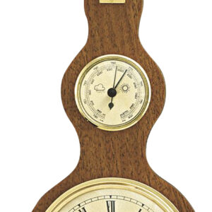 Quarz-Uhr mit Wetterstation Made in Germany, Eiche rustikal