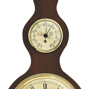 Quarz-Uhr mit Wetterstation Made in Germany, Mahagoni