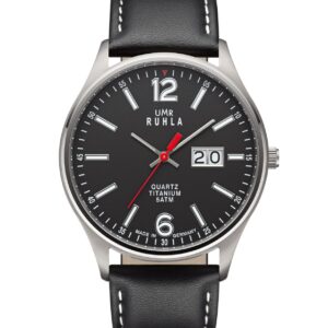 Uhren Manufaktur Ruhla - Armbanduhr Big Date schwarz - made in Germany