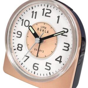 UMR Quarzwecker rosé, mit schleichender Sekunde und Blinklichtalarm