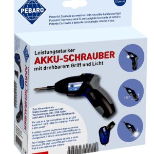 Akkubohrer mit drehbarem Griff und LED-Licht