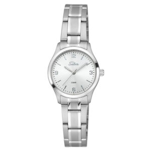 SELVA Quarz-Armbanduhr mit Edelstahlband, Zifferblatt silber Ø 27mm