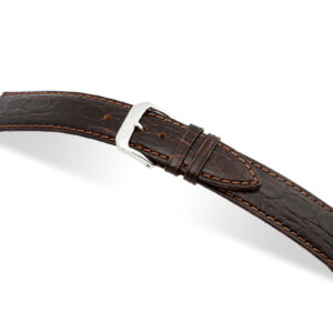 Lederband Bahia 24mm mokka mit Krokodillederprägung XL