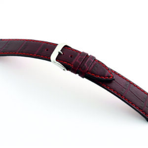 Lederband Tampa 18mm bordeaux mit Alligatorprägung