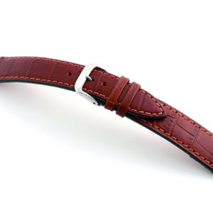 Lederband Tampa 14mm mahagoni mit Alligatorprägung