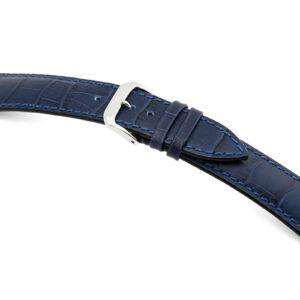 Lederband Jackson 24mm marineblau mit Alligatorprägung XL
