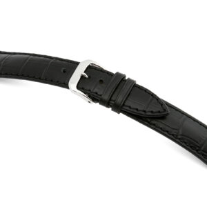 Lederband Jackson 24mm schwarz mit Alligatorprägung XL