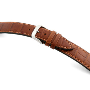 Lederband Jackson 24mm mahagoni mit Alligatorprägung XL