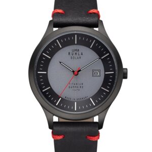 Uhren Manufaktur Ruhla - Armbanduhr Solar Ø 41mm Titan/ Band vegan schwarz