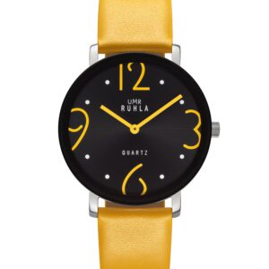 Uhren Manufaktur Ruhla - Quarz-Armbanduhr - Lederband gelb