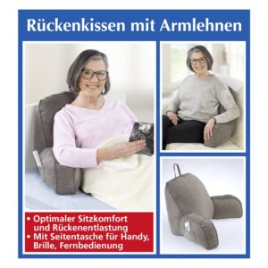 Rückenkissen mit Armlehnen - mit hoher Rückenlehne für optimalen Halt