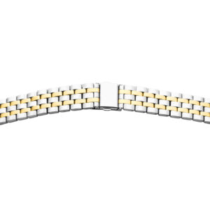 Metallband Edelstahl 20mm bicolor Stahl poliert mit Faltschließe gerader Anstoß