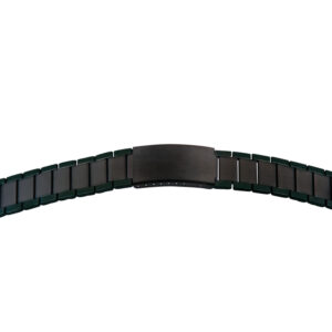 Metallband Stahl 20mm schharz/ PVD poliert/mattiert mit Faltschließe gerader Anstoß