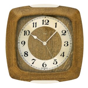 AMS Funk-Wanduhr Eiche/ Glas
