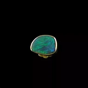 1,02 ct Black Opal Herren Gelbgold Ohrring 18k Single-Ohrstecker 750er Gold