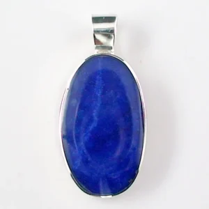 Silberanhänger mit 8,35 ct Lapislazuli  aus 935er Silber mit Lederkette