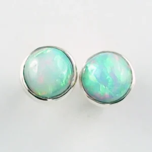 935 Silber Opal Ohrstecker mit 1,89 ct. + 1,76 ct. Welo Opalen