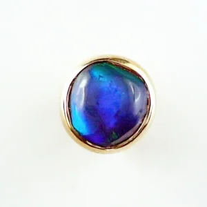 1,12 ct Black Opal Gelbgold Ohrring 14k Single-Ohrstecker 585er