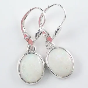 White Opal Ohrhänger 1,80 ct. + 1,92 ct. aus 935er Silber