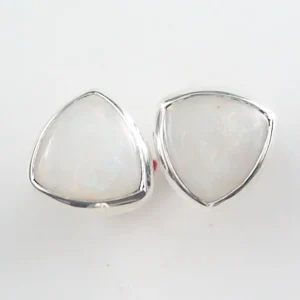 White Opal Ohrstecker 1,52 ct. + 1,46 ct. aus 935er Silber