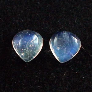 3,28 + 3,00 ct. Mondsteine mit  Blautönen - Mondsteine Pärchen mit Zertifikat