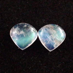 3,40 + 3,38 ct. Mondsteine mit  Blautönen - Mondsteine Pärchen