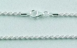 Silberkette 42 - 90 cm - 925er Sterling Silber Silber-Kordel, Collierkette