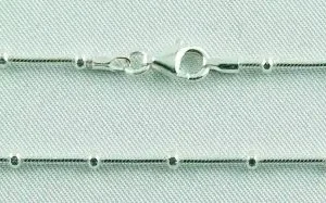 45 cm Silberkette 925er Sterling Silber Perl-Schlangenkette, Collierkette