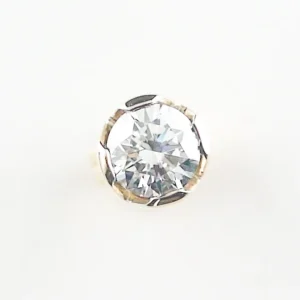 Gelbgold Herren Ohrstecker 18k mit einem großen Diamanten 0,51 ct F vs2 - GIA zertifiziert