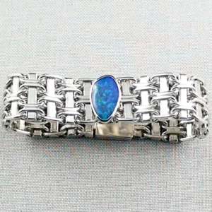 Opal-Armband aus Silber mit Black Crystal Opal 3,05 ct