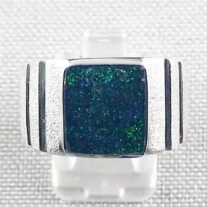 Konfigurator Herrenring mit großen Fairy Boulder Opal,  Männerring aus Gold oder Silber